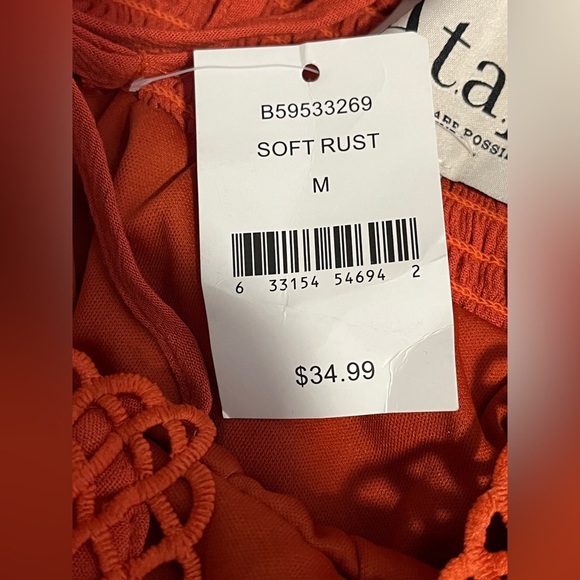 A.T.A.P Crochet Rust Red Tank Top Medium NWT - Picture 7 of 8
